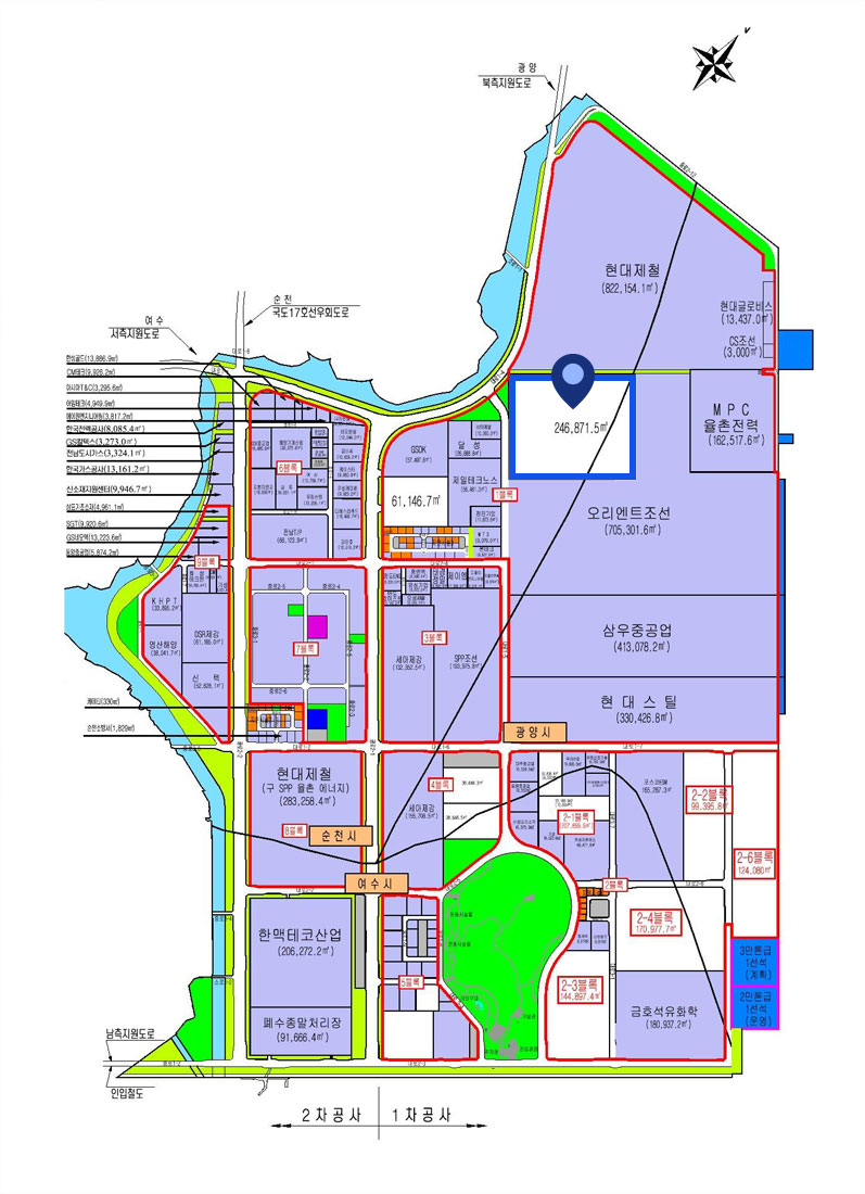 栗村1産業団地 - 1 BL의 위치를 나타내는 이미지