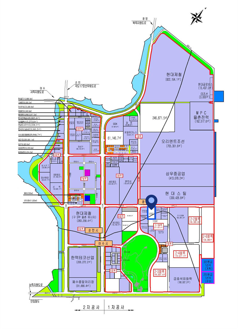 栗村1産業団地 - 2-1 BL의 위치를 나타내는 이미지