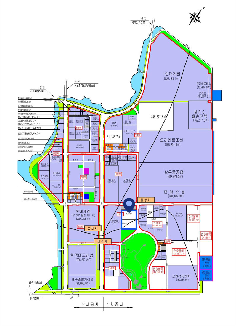 栗村1産業団地 - 2-1 BL의 위치를 나타내는 이미지