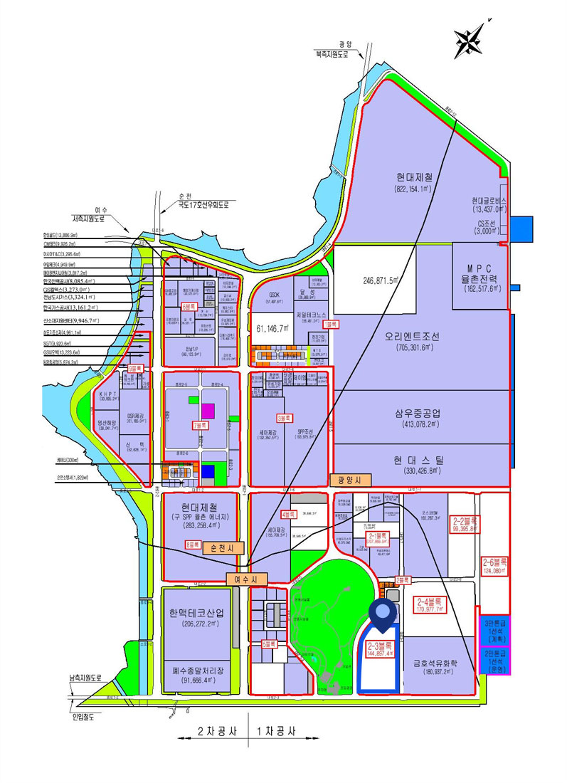 栗村1産業団地 - 2-3 BL의 위치를 나타내는 이미지