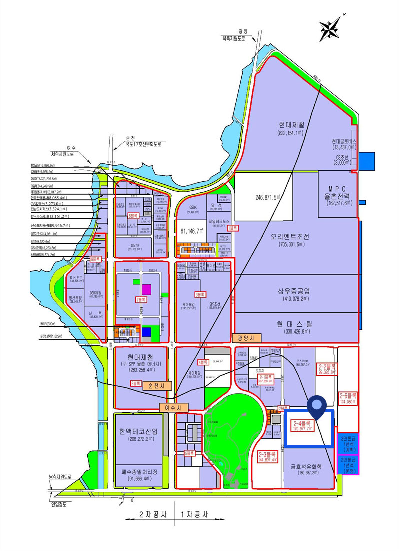 栗村1産業団地 - 2-4 BL의 위치를 나타내는 이미지